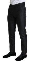 Men's Black Metallic Skinny Trouser Dress