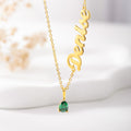 Personalizada lágrima nombre de piedra de nacimiento collar de joyería delicada cumpleaños Día de la Madre de regalo de boda para la madre novia