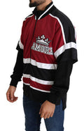 Men's Red Black Amore Sport Full Zipper Sweater And Nylon Clothing