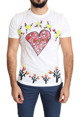 White Saint Valentine Print Cotton Men T-Shirt
