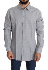 Men's Black White Checkered Gold Dress Cotton Shirt