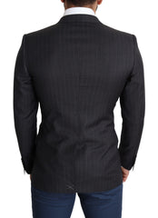 Men's Black Wool Single Breasted Coat Martini Blazer Virgin Clothing
