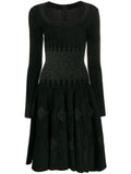 Alaia Glitter-Embellished Knit Dress — Black