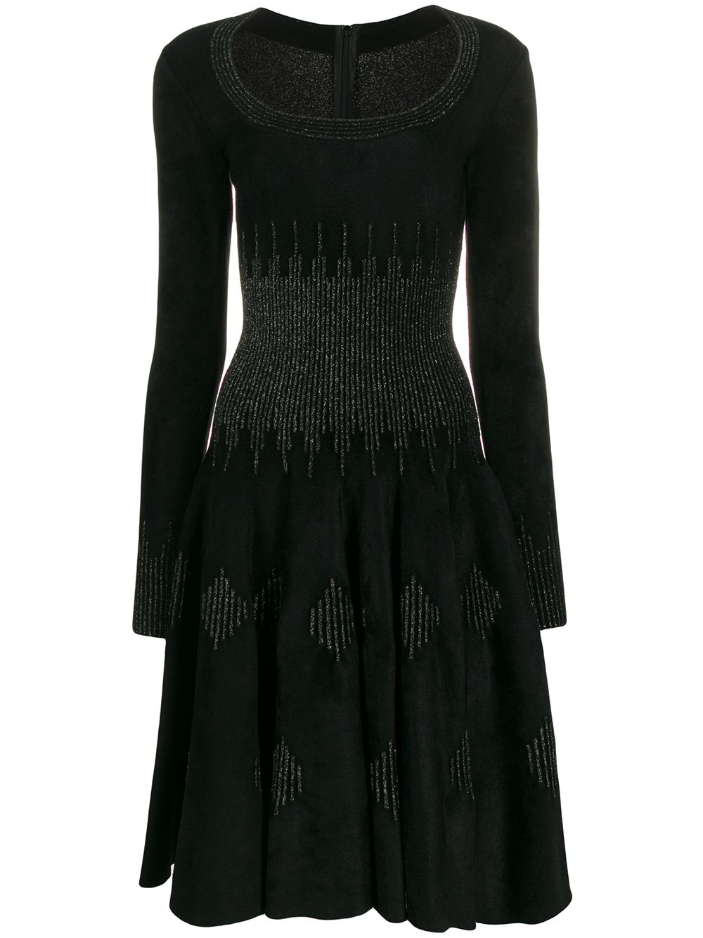 Alaia Glitter-Embellished Knit Dress — Black