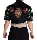 Women's Black Rabbit Fur Crystals Sequin Coat Clothing