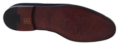 Men's Perforated Suede & Caiman Loafer Blue Goat