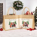 Personalizada Navidad Copo de Nieve Caricatura Personaje Grande Bolsa de Yute con Nombre y Título Regalo de Navidad para Mujer Familia