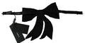 Silver Tone Silk Crystal Embellished Women Bowtie Accessory
