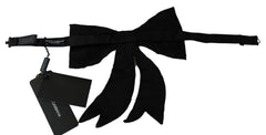 Silver Tone Silk Crystal Embellished Women Bowtie Accessory