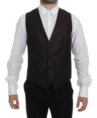 Men's Black Wool Logo Dress Gilet Vest Virgin