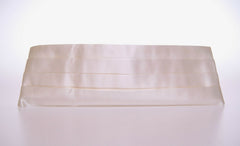 Men's White Waist Tuxedo Smoking Belt Cummerbund Silk