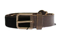 Men's Leather & Cotton Belt Brown