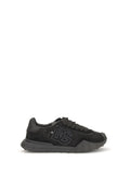 Dolce & Gabbana Leather and Lace Sneaker — Black