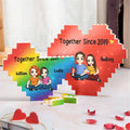 Personalizado Juntos Desde Hace Muchos Años Arco Iris Caricatura Corazón Rompecabezas de Ladrillos con Nombre Decoración del Hogar Regalo de San Valentín para Pareja