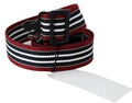 Women's Maroon Black Stripe Silver Buckle Belt Leather