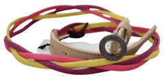 Women's Multicolor Twisted Leather Circle Buckle Belt Faux