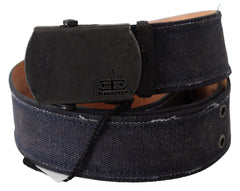 Women's Blue Leather Ratchet Buckle Belt