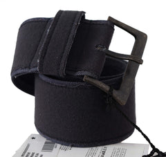 Women's Black Leather Wide Buckle Waist Luxury Belt