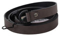 Women's Brown Leather Skinny Round Buckle Belt