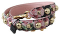 Women's Pink Floral Gold Studs Bag Accessory Shoulder Strap Leather