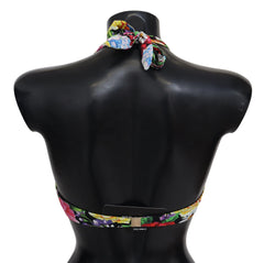 Women's Multicolor Floral Print Swimwear Bikini Tops Nylon Elastane