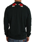 Men's Green Crystal Heart Roses Gun Sweater Cotton Clothing
