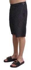 Men's Black Polka Dots Beachwear Shorts Swimwear Polyester