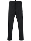 Dsquared2 Logo-Banded Virgin Wool Trousers — Black