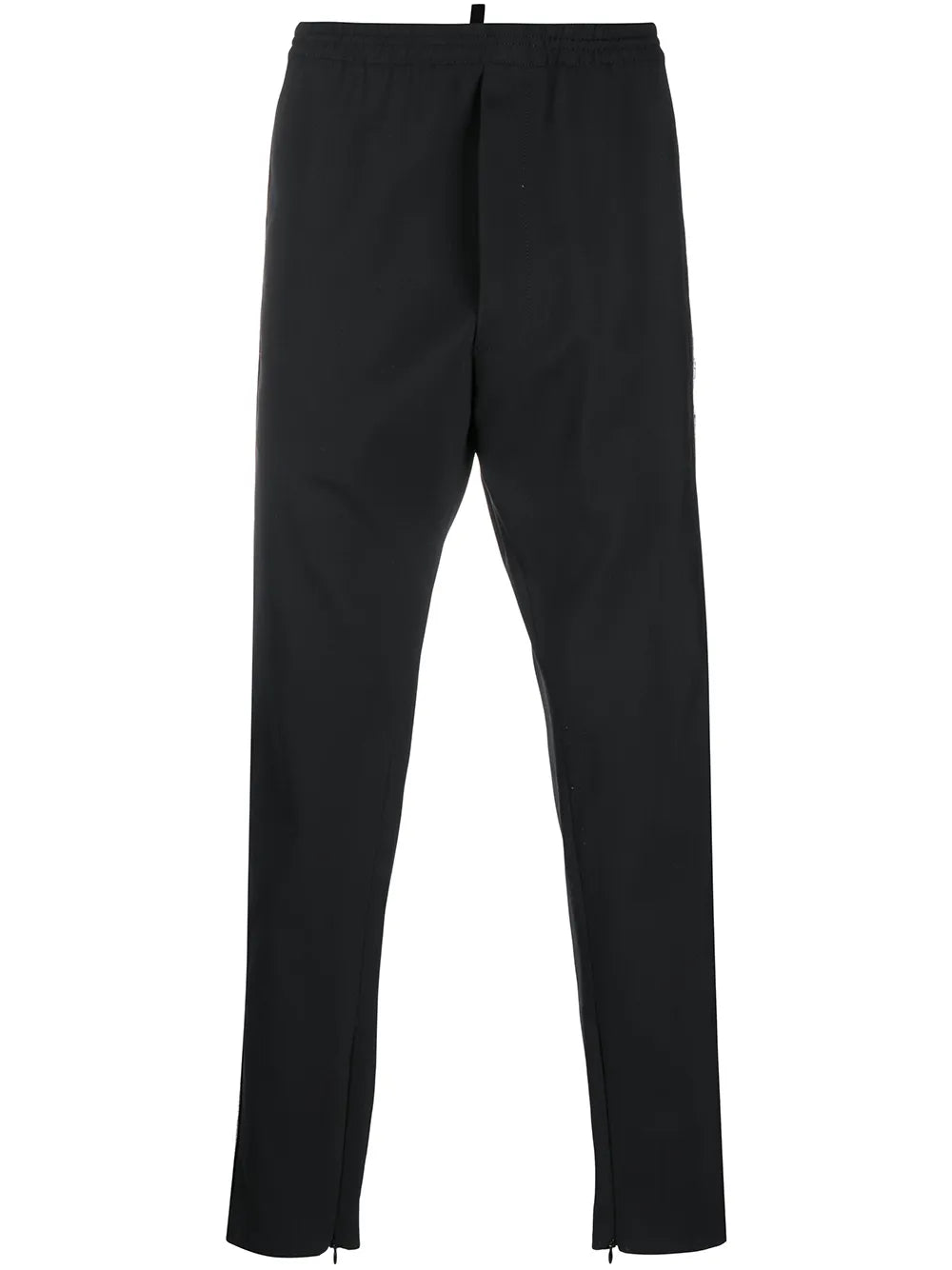 Dsquared2 Logo-Banded Virgin Wool Trousers — Black