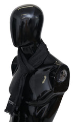 Men's Black Wool Knit Unisex Neck Wrap Scarf