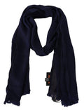 Men's Blue Wool Knit Unisex Neck Wrap Scarf