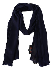Men's Blue Wool Knit Unisex Neck Wrap Scarf