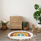 Alfombra Infantil 110 cm RAINBOW Algodón Lavable en lavadora