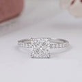 Square Radiant Lab Diamond Solitaire Accent Ring