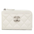 CC Quilted Caviar Zip Around Coin and Card Holder
