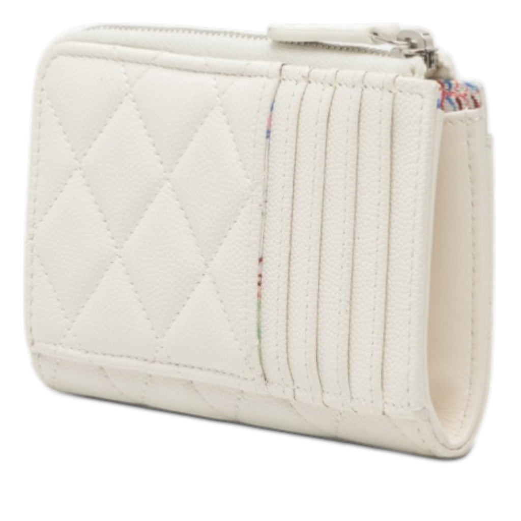 CC Quilted Caviar Zip Around Coin and Card Holder