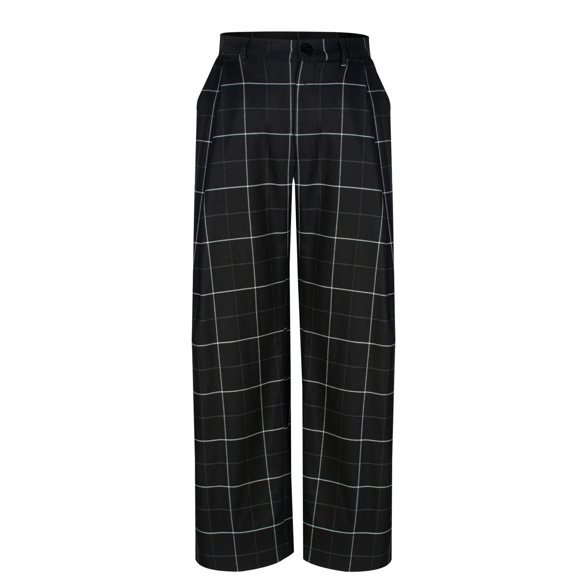 Woven Check High Waisted Trousers | PR Sample