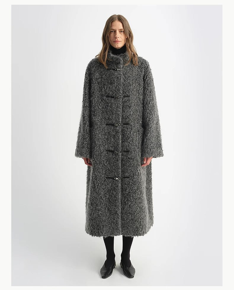 Parisian AffairCircle Long Fur Toggle Coat for Women