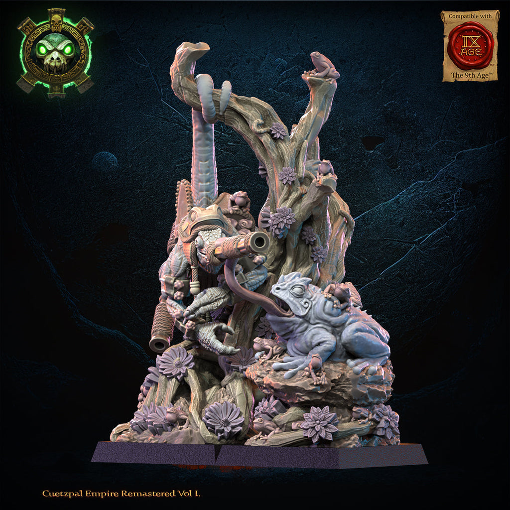 Kuaxotl Heroine with Tamasoluey, Lost Kingdom Miniatures