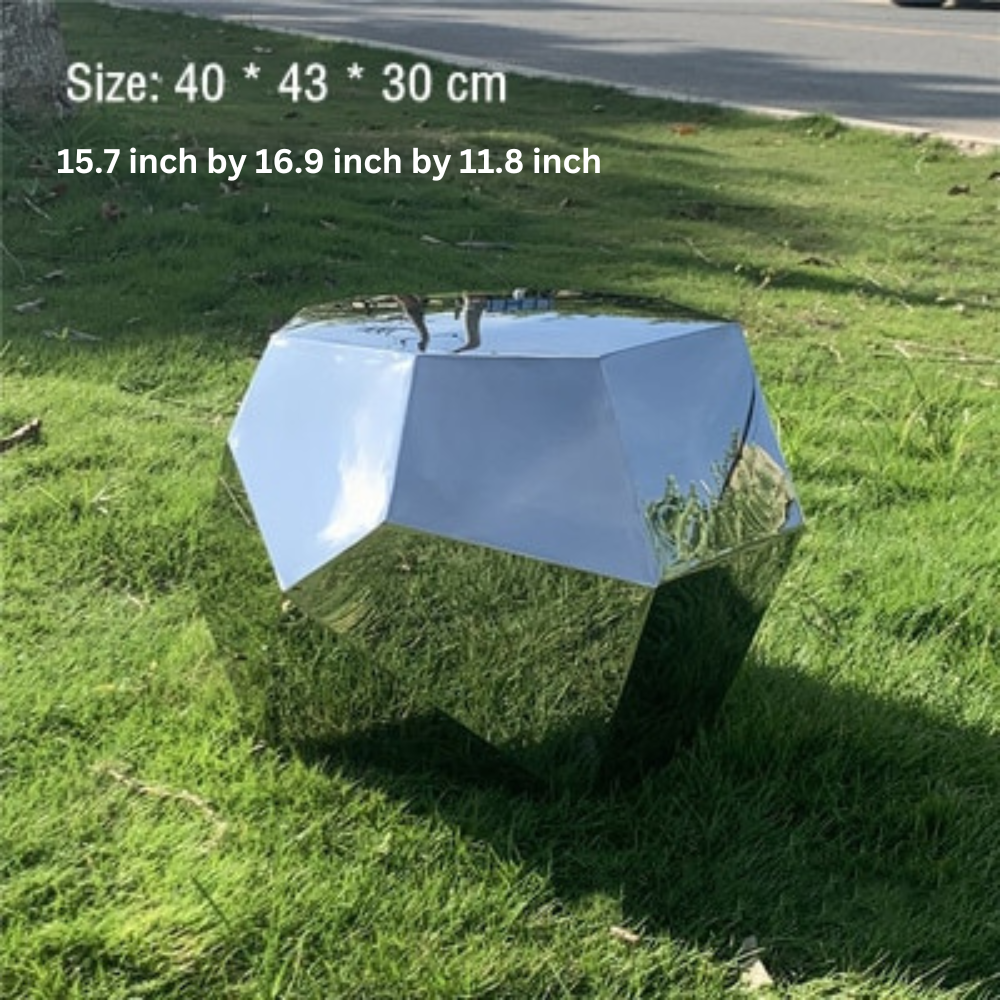 ArtZ® Stainless Steel Block Sculptures - 15.7 inch by 16.9 inch by 11.8 inch (40x43x30cm)