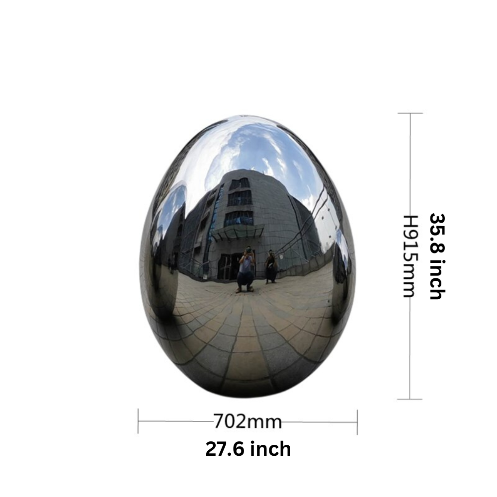 ArtZ® Stainless Steel Oval Egg Sculptures - 27.6 inch by 35.8 inch (70x91cm)