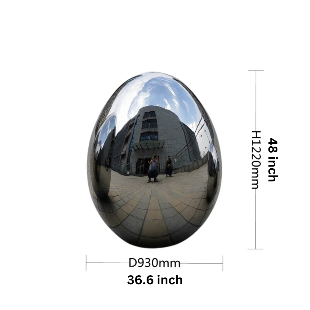 ArtZ® Stainless Steel Oval Egg Sculptures - 36.6 inch by 48 inch (93x122cm)