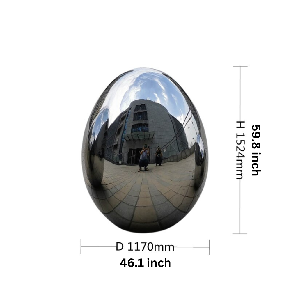 ArtZ® Stainless Steel Oval Egg Sculptures - 46.1 inch by 59.8 inch (117x152cm)