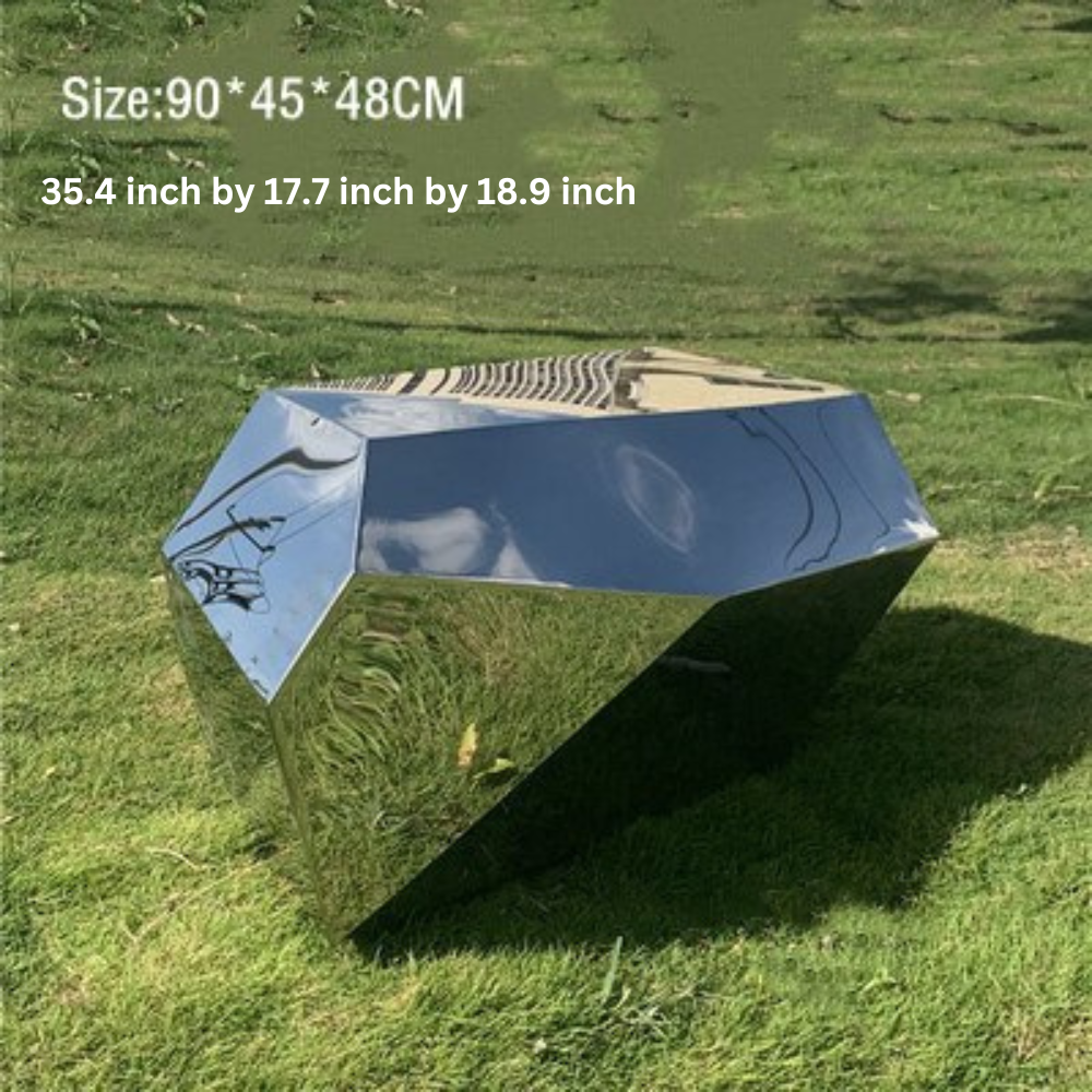 ArtZ® Stainless Steel Block Sculptures - 35.4 inch by 17.7 inch by 18.9 inch (90x45x48cm)