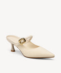 Gracelithe Pointed Toe Low Heeled Mule - Cream / Regular (A-C) / US 9.5 | EU 41 | UK 7.5