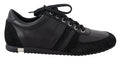 Men's Black Logo Leather Casual Sneakers Shoes