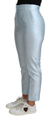Women's Trousers Blue Silk