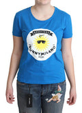 Women's Blue Cotton Sunny Milano Print Tops T-Shirt