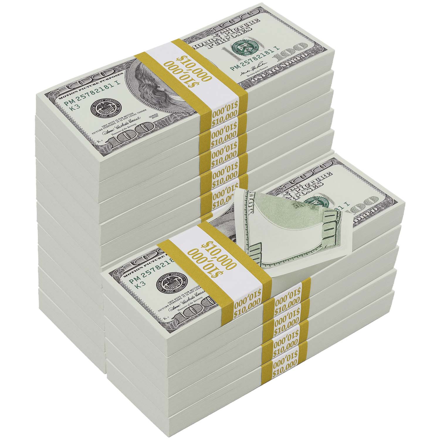 $150,000 Full Print 2000 Series Stacks By Prop Money Inc.