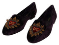 Women's Heart-Appliqué Velvet Loafer Purple Viscose Silk
